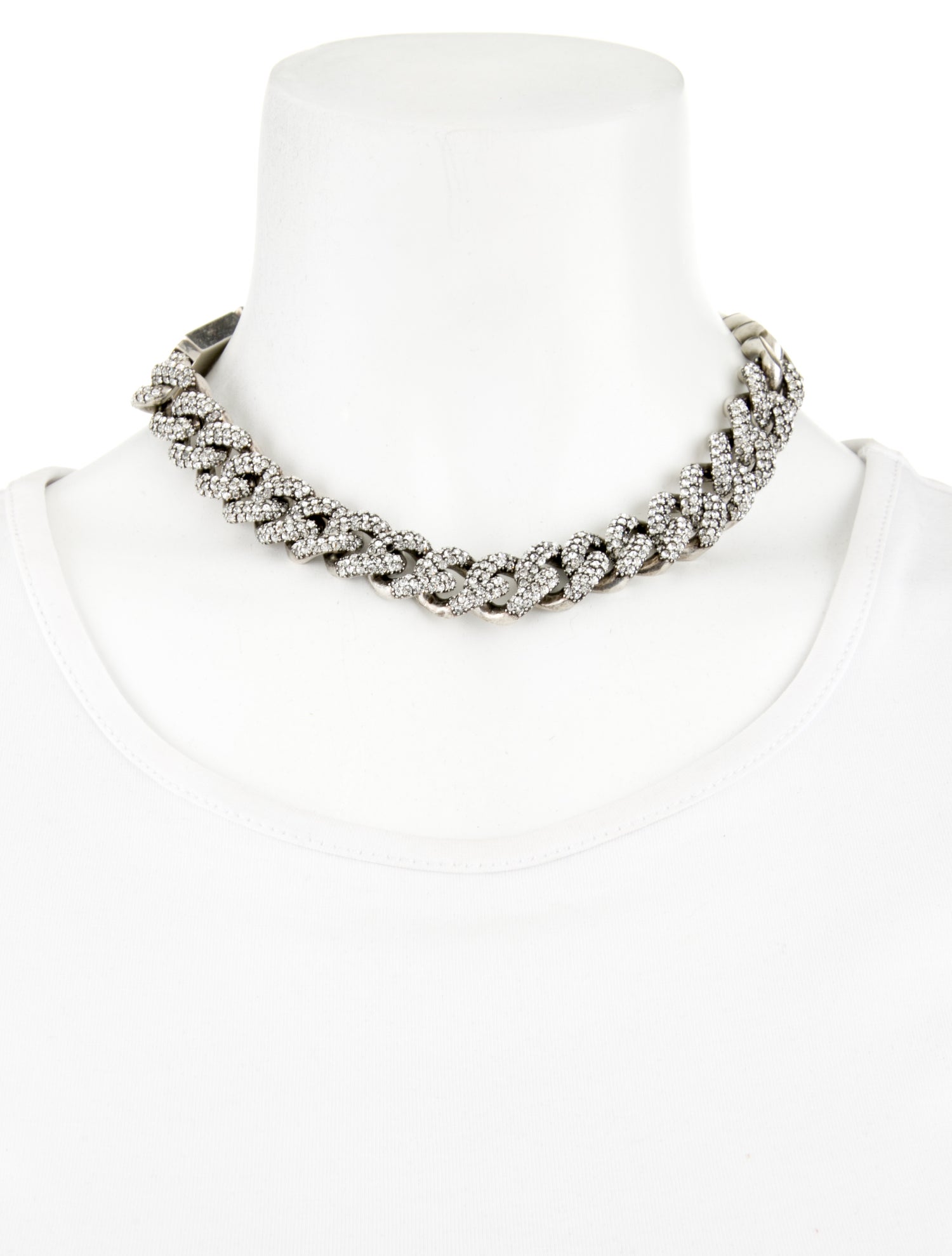 Saint Laurent Crystal Chain Necklace